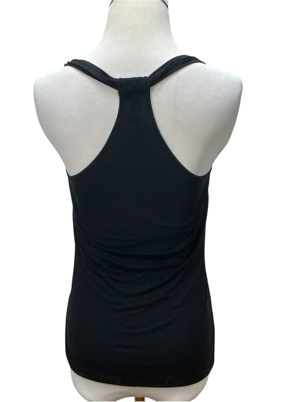 Vintage Marc Cain Silk Tank Top Black Racerback Embellished Art Appliqué Size N - Picture 8 of 9
